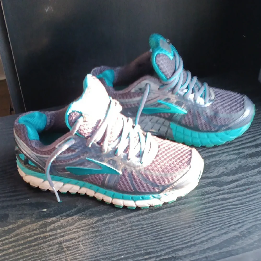 Brooks Ariel Stability Running Shoes Women’s Size 7 Teal & Navy Lace Up - Picture 2 of 4